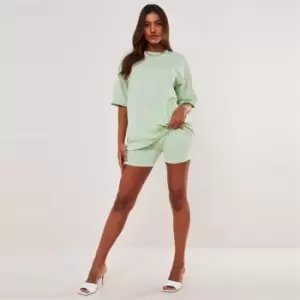 Missguided Coord Tshirt & Cycling Short Missguided - Green