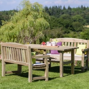 Zest4Leisure Wooden Emily Table and 2 Bench Set