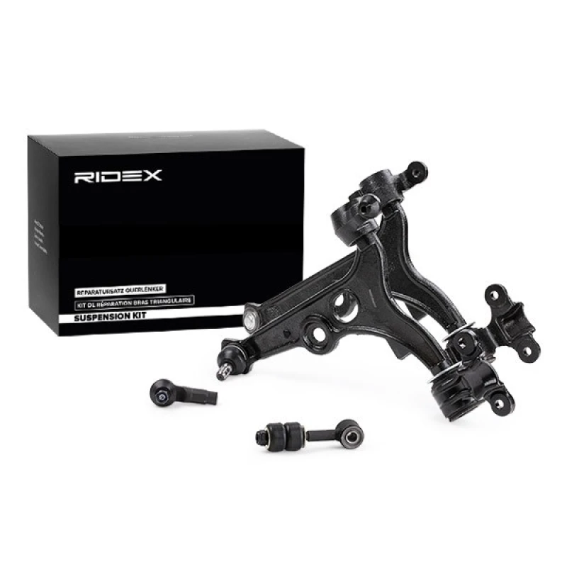 Image of RIDEX 772S0123 Control arm repair kit with coupling rod, Front axle both sides, Control Arm Suspension Kit (772)