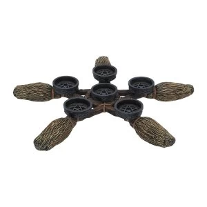 image of Broomstick Pentagram Tea Light Holder