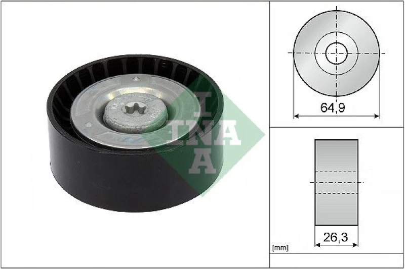 Image of Deflection / guide pulley, V-ribbed belt INA 532 0905 10