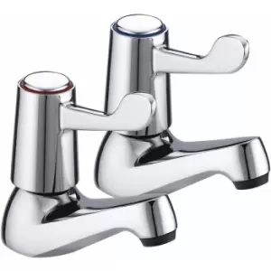 image of Value Lever Basin Taps 76mm Levers - Chrome Plated - Bristan