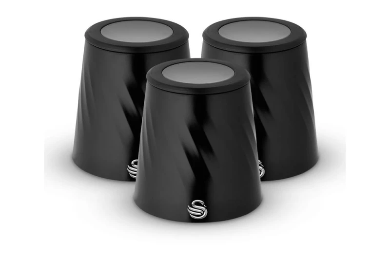 Image of Swan Windsor Set of 3 Canisters in Black Unisex