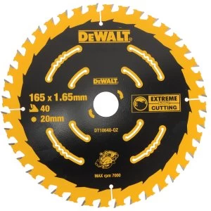 Image of DEWALT Cordless Extreme Framing Circular Saw Blade 165 x 20mm x 40T