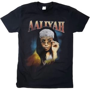 image of Aaliyah - Trippy Unisex Large T-Shirt - Black