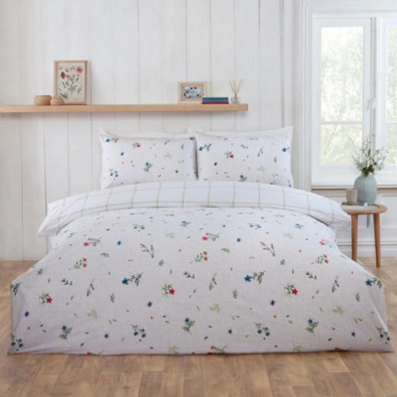 Image of Rapport Home Meadow Floral White Duvet Cover Set Single Bedding Set
