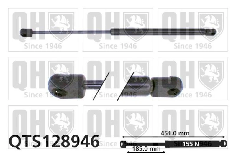 Image of QUINTON HAZELL Tailgate strut QUINTON HAZELL QTS128946