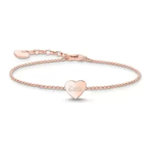 image of THOMAS SABO Rose Gold Plated Polished Heart Bracelet