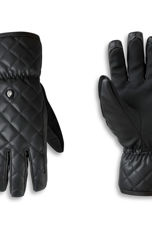 Image of Dare 2b Womens Faux Leather Insulating Gloves in Jet Black Size: XS Jet Black Female XS