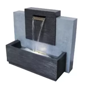 image of Ivyline Outdoor Large Contemporary Water Feature - Cement