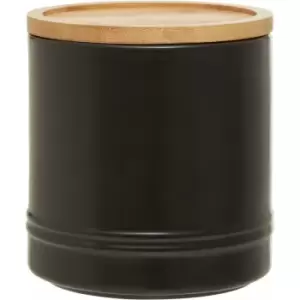 image of Black Canister Storage Containers For Kitchen Plain Items Tea Sugar Canister And More Storage Jars 11 x 11 x 11 - Premier Housewares