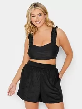 Image of Yours Towelling Beach Short Black, Size 14-16, Women