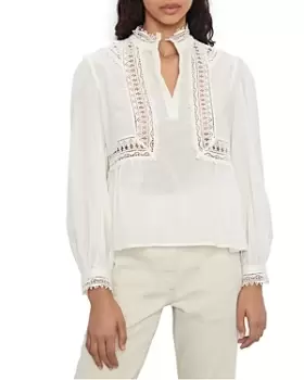 image of ba & sh Selma Lace Trim Blouse