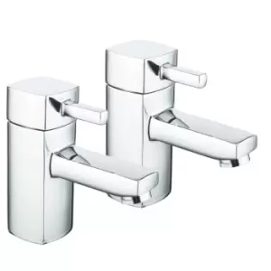 Image of Chrome Bath Pillar Taps - Form