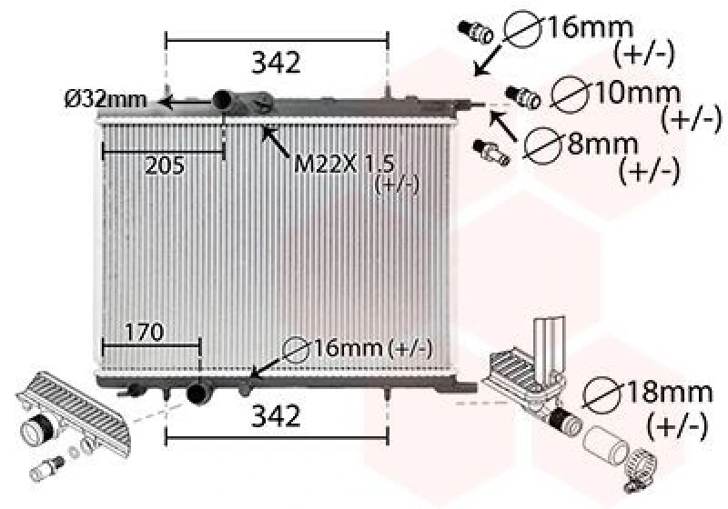 Image of VAN WEZEL Engine radiator VAN WEZEL 40002300