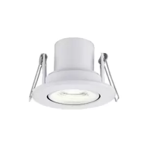 image of Saxby Shieldeco - Fire Rated Integrated LED Tilt Recessed Light Matt White, Acrylic