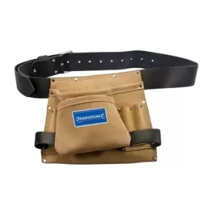 image of Silverline Leather Nail & Tool Bag Belt 8 Pocket 260 x 230mm 675030