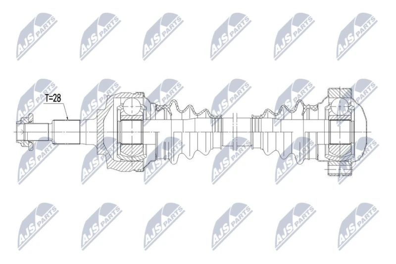 Image of NTY NPW-PS-015 Drive shaft 6-Speed Manual Transmission, Rear Axle Left Drive Shaft (13)
