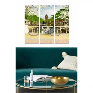 Image of MDF1040878 Multicolor Decorative MDF Painting (3 Pieces)