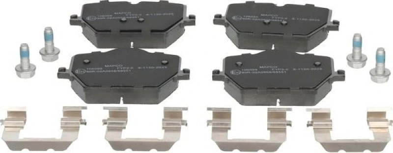 Image of MAPCO 106099 Brake pad set Rear Axle, excl. wear warning contact, with accessories, with brake caliper screws Brake Pad Set,disc brake (402)