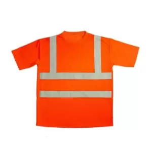 image of Warrior Unisex Adult Hi-Vis T-Shirt (4XL) (Fluorescent Orange)