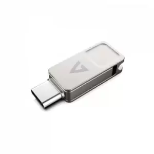 Image of V7 VF3128GTC USB flash drive 128GB USB Type-A / USB Type-C 3.2 Gen 1 (3.1 Gen 1) Silver