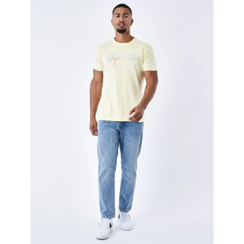 Image of Project X Paris Rainbow embroidery t-shirt Project X Paris Jaune Male XS
