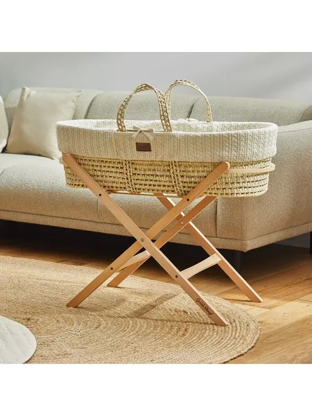 image of Little Green Sheep Little Green Sheep Organic Moses Basket And Stand