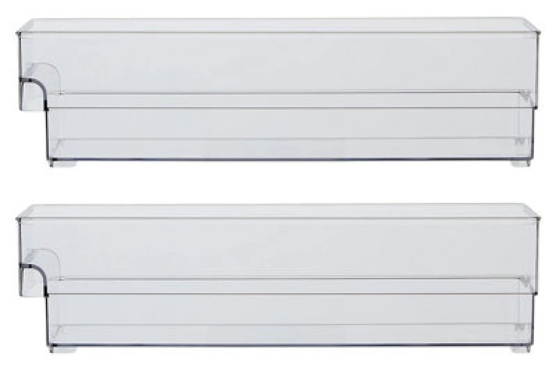Image of Orsina Versatile Small Set Of Two Clear Fridge Bin Organizers, Clear Fridge Organizers, Sturdy Fridge Storage