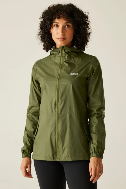 Image of Regatta Womens 'Pack-It III' Waterproof Packaway Jacket in Bottle Green Size: 10 Bottle Green Female 10