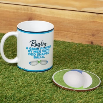 image of Armchair Supporters Society Mug & Coaster Set - Rugby