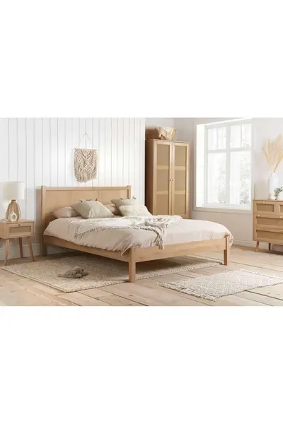 image of Birlea Croxley King Rattan Bed Brown Brown