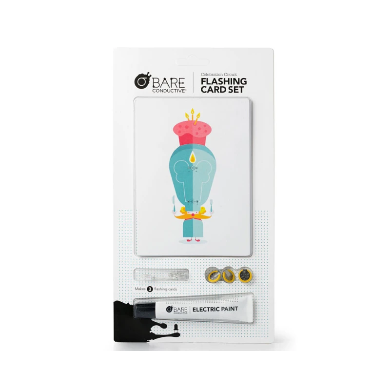 Image of Bare Conductive Flashing Greeting Card Set Celebration Circuit