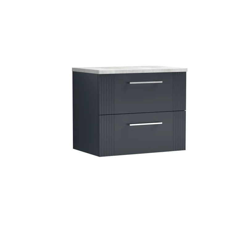 Image of Balterley 2 Drawer Wall Hung Vanity Grey Laminate Worktop 600mm Grey