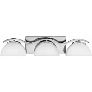 Image of Loops - IP44 3 Bulb Wall Light Etched Opal Glass Rounded Downlight Chrome LED G9 3.5W
