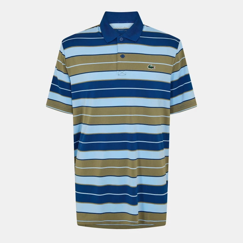 Image of Lacoste Mens Short Sleeve Performance Polo Shirt Khaki/Globe male XS