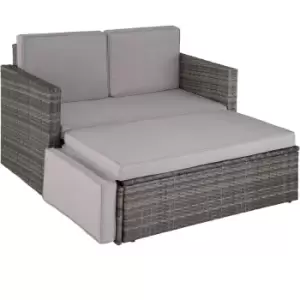 Tectake Corfu Rattan Sofa - Grey