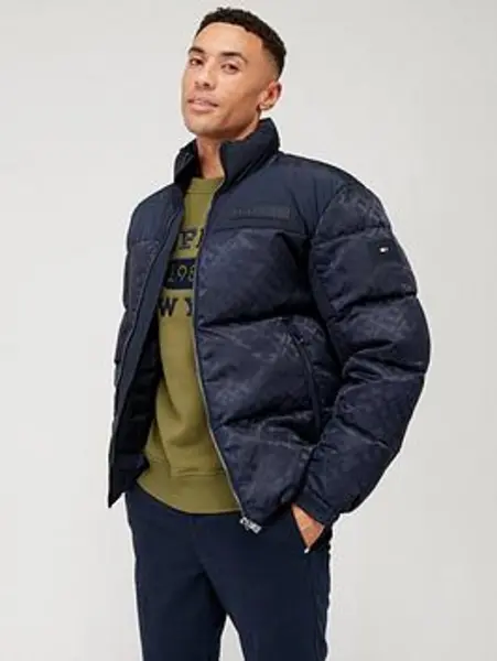 Image of Tommy Hilfiger New York Monogram Padded Jacket - Navy, Navy Size XL Men