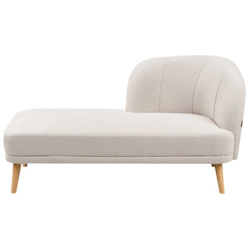 Image of Beliani Right-Hand Chaise Lounge Tanlay Fabric Light Beige
