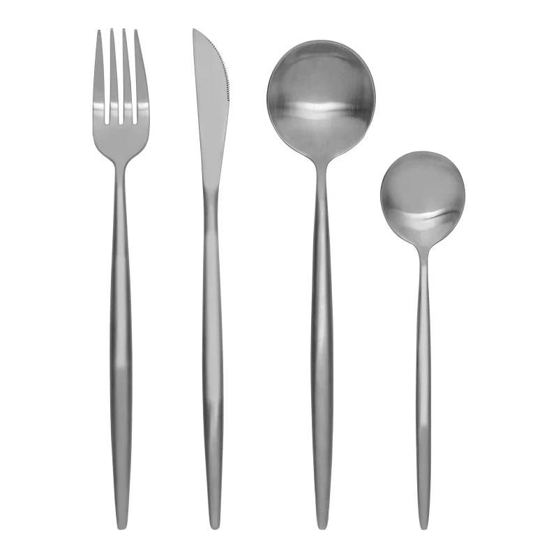 Image of Premier Housewares Modern Retro 16 PC Cutlery Set Silver