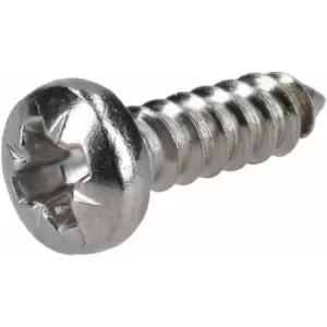 image of R-tech - 337127 Pozi Pan Head Self-Tapping A2 S/St Screws No. 6 13.0mm - Pk 100