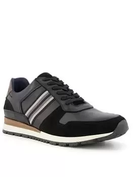 Image of Dune Truro Side Stripe Runners Male Black UK Size 7