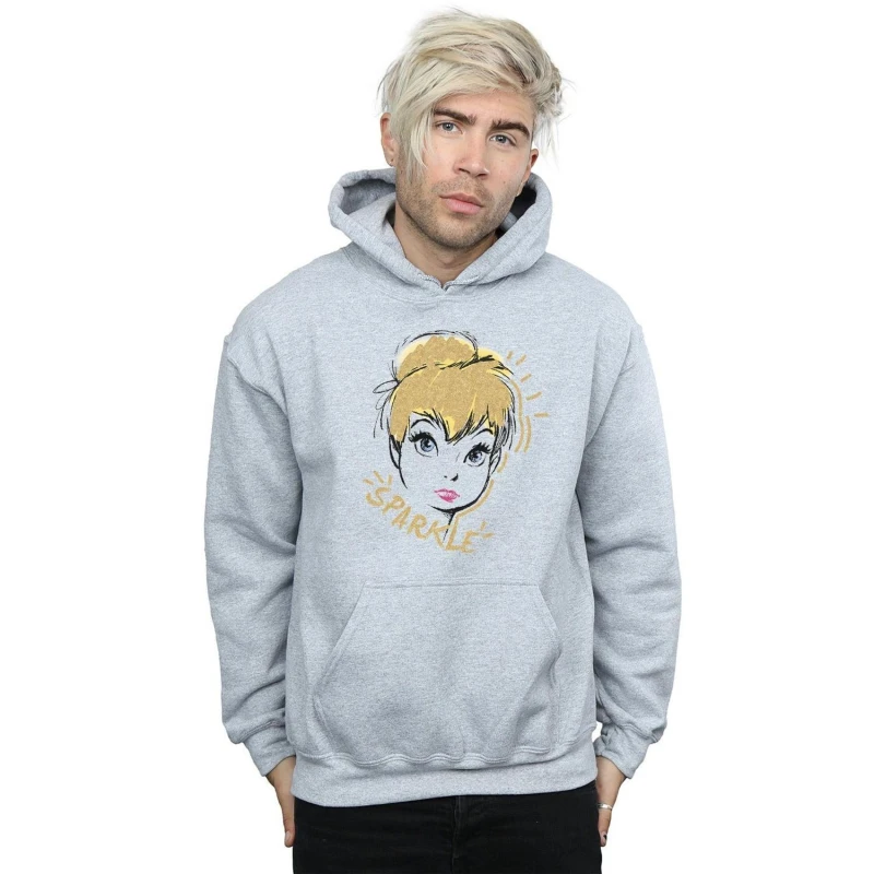 Image of Disney Men Tinkerbell Sparkle Hoodie in Grey Size: large Grey L Male 5057736023624
