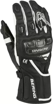 Image of Bering Steel-R Motorcycle Gloves, black-white Size M black-white, Size M