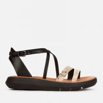 image of Clarks Womens Jemsa Strap Leather Sandals - Black Combi - UK 4