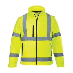 Image of Portwest 2 in 1 Waterproof Hi Vis Softshell Jacket Yellow 2XL