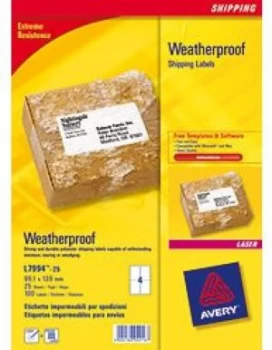 Avery Weatherprf Ship Lbl 99.1x139mm P25