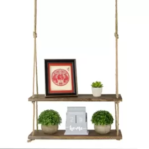 image of Wooden Hanging Shelf 2 Tier M&amp;W