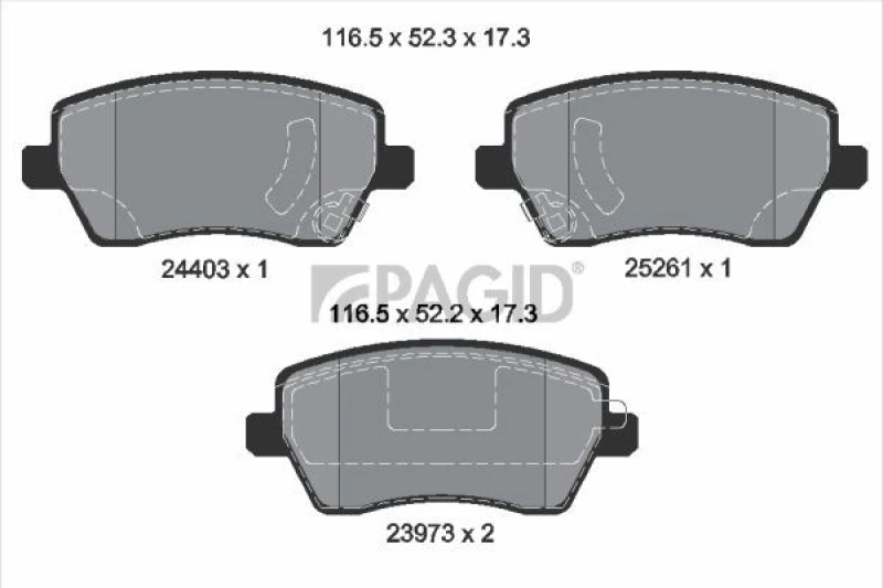 Image of Brake pad set PAGID T2087N