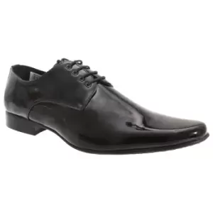 image of Goor Mens Patent Leather Lace-Up Chisel Toe Gibson Dress Shoes (10 UK) (Black Patent)